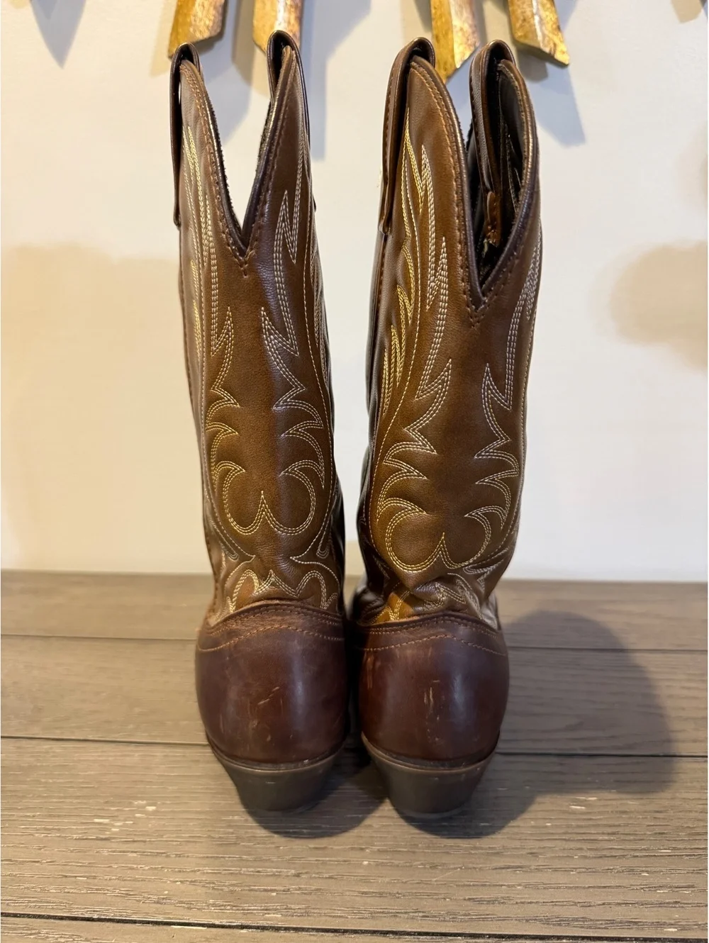 Laredo Women's Brown Leather Cowboy Boots Size 6.5M